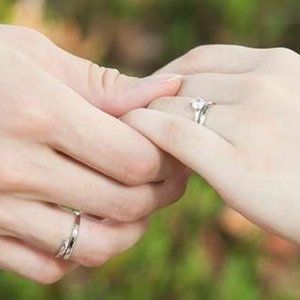 Couples Sterling Silver Ring Set
